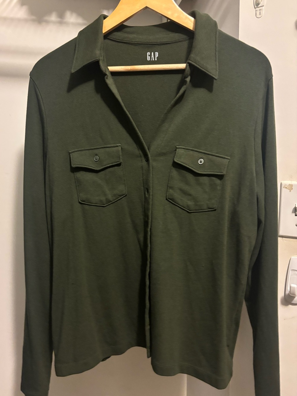 GAP Dark Olive Green Button-Up Shirt